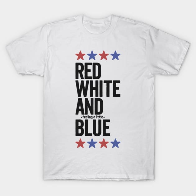 4th of July Summertime Blues: Red, White, and Feeling a Little Blue T-Shirt by TwistedCharm
